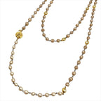 Chanel Vintage Long Necklace Metal Faux Pearl Rhinestone 184 cm