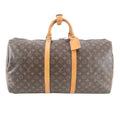 Louis Vuitton Monogram Keepall 55 Leather Boston Bag Tote