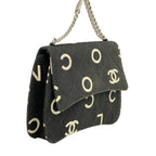 Chanel Handbag Canvas Black White Silver — view 2