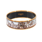 Hermes Enamel GM Bangle Bracelet Multicolor Gold Carriage Email GM