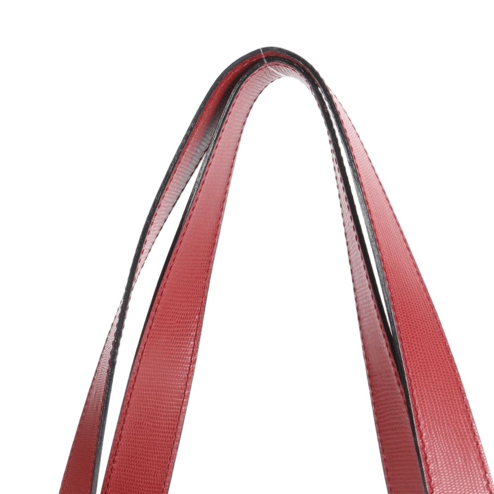 Celine Circle Logo Red Leather Tote Shoulder Handbag — view 2