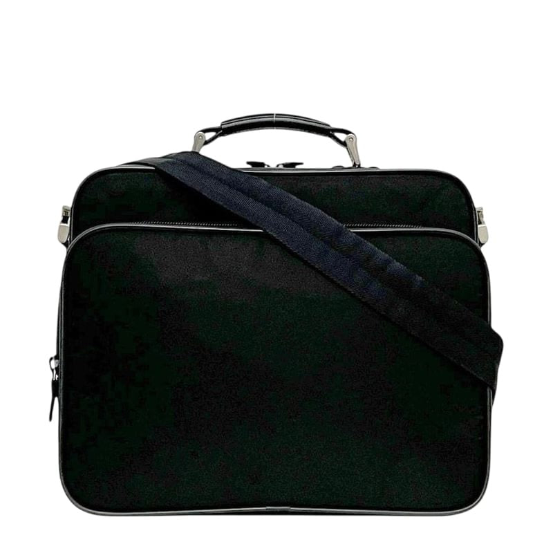 Prada Messenger Bag Briefcase Black Nero Tessuto