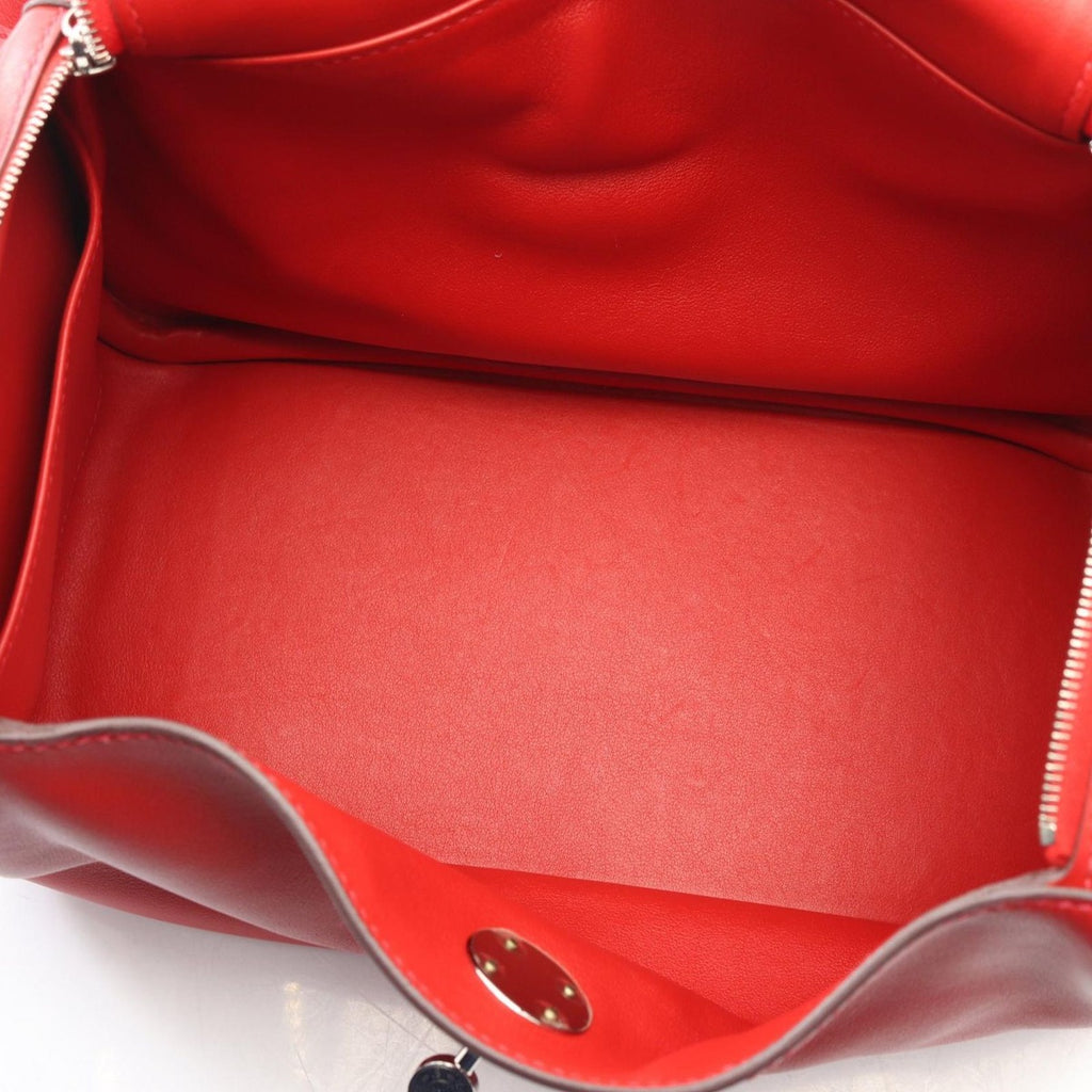 Hermes Shoulder Bag Lindy 26 Rouge Tomato Leather — view 6