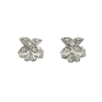Tiffany & Co Signature Diamond Earrings 18k WG White Gold 750 Pierced