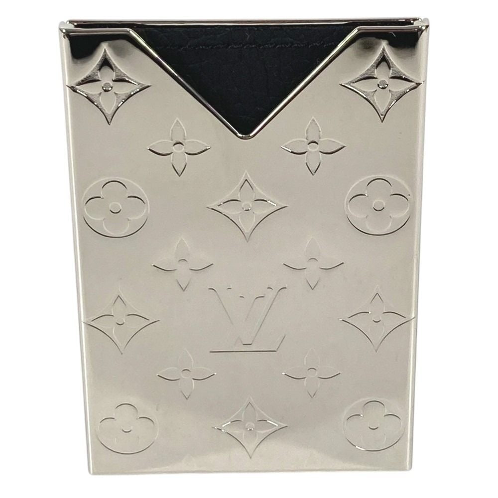 Louis Vuitton Card Case Holder Metal Silver