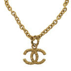 Chanel Lava CC Logo Metal Gold Necklace