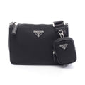 Prada Shoulder Bag Saffiano Travel Black Nylon Leather
