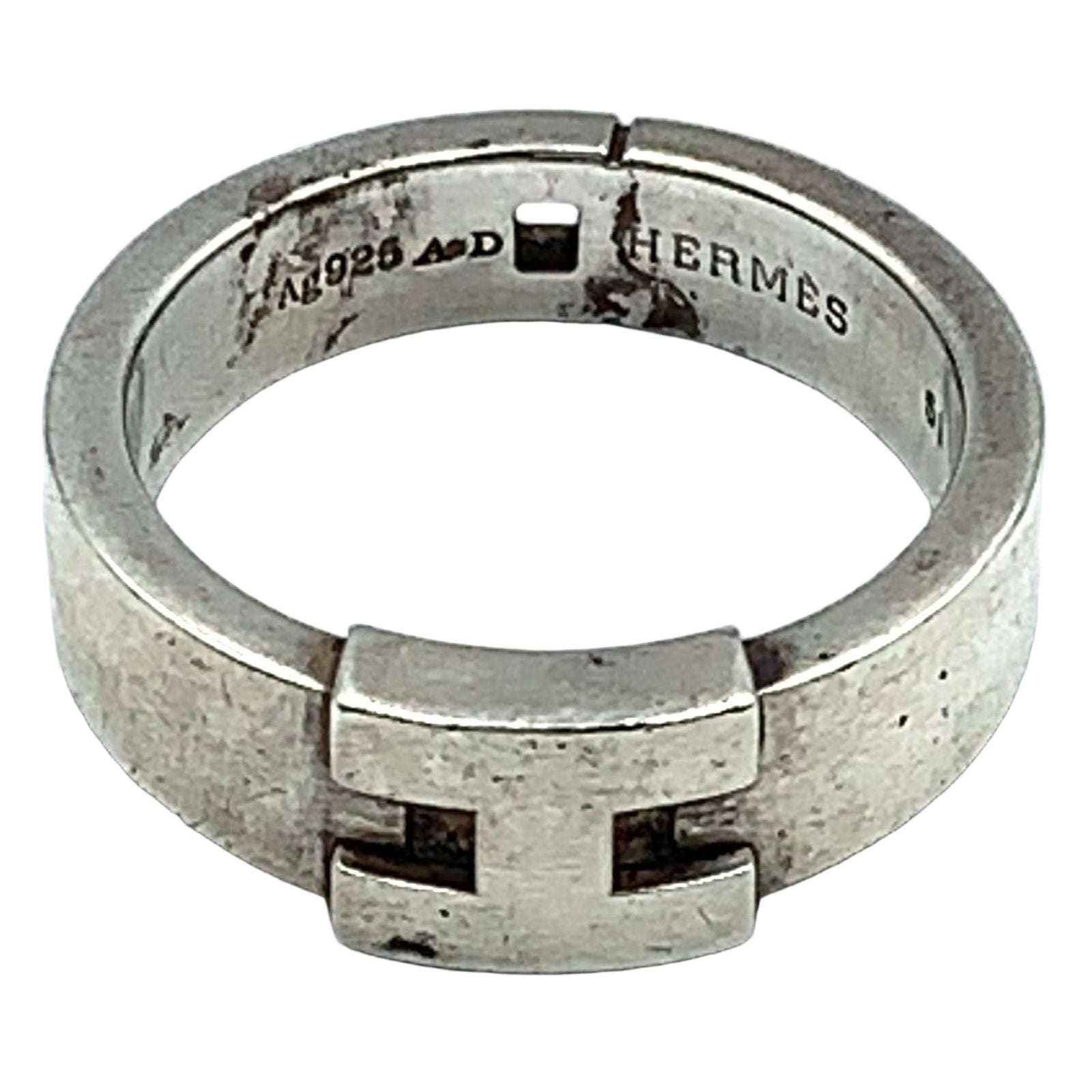 Hermes Cles Silver Ring