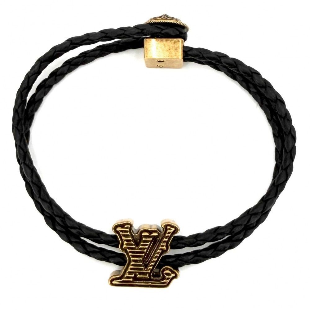 Louis Vuitton Bracelet Monogram LV Rodeo Black Gold