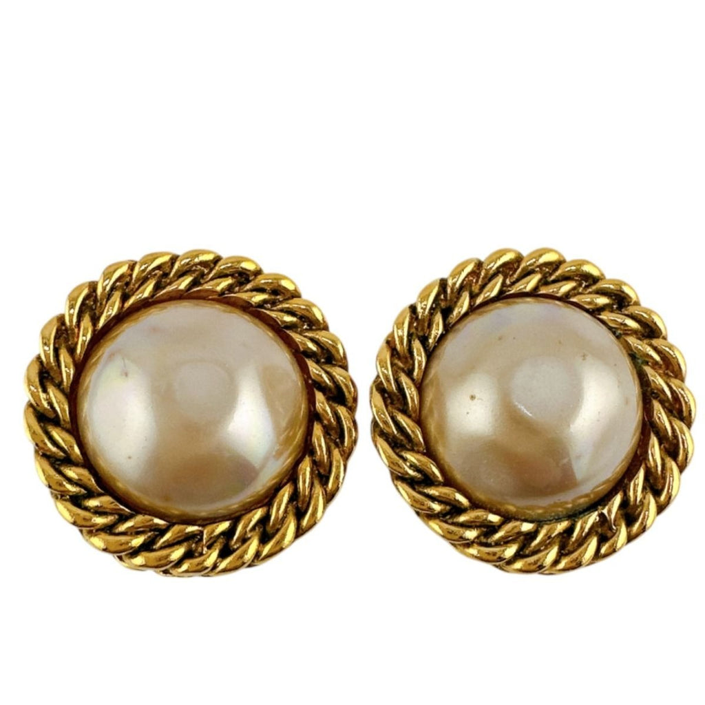 Chanel Vintage Faux Pearl Earrings