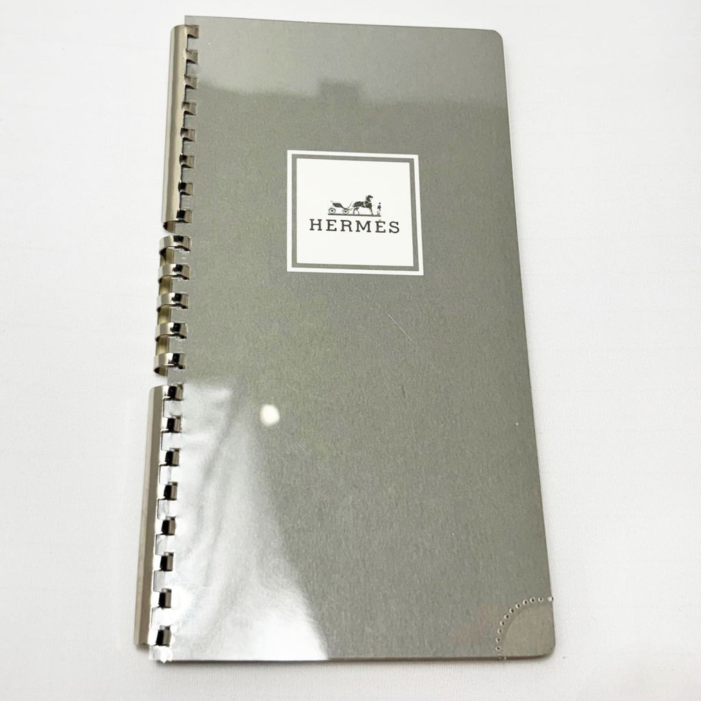 Hermes Notebook Cover Agenda Vision Calf Green Yellow with Initial — view 9