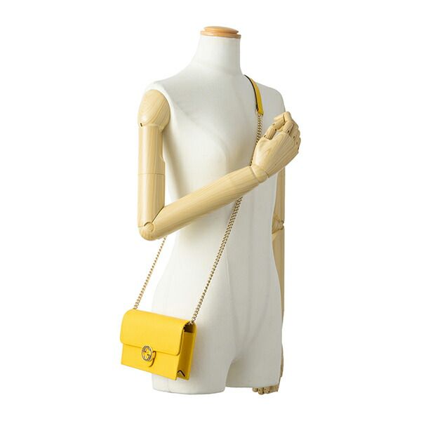 Gucci Shoulder Bag Dollar Calf Yellow — view 6