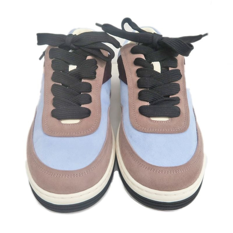 Chanel Size 38 Suede Light Blue Dark Pink Brown — view 3