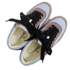 Chanel Size 38 Suede Light Blue Dark Pink Brown — view 6