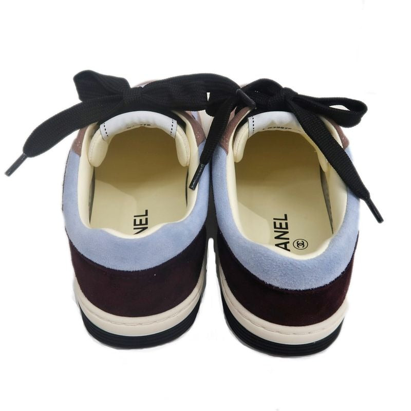 Chanel Size 38 Suede Light Blue Dark Pink Brown — view 7