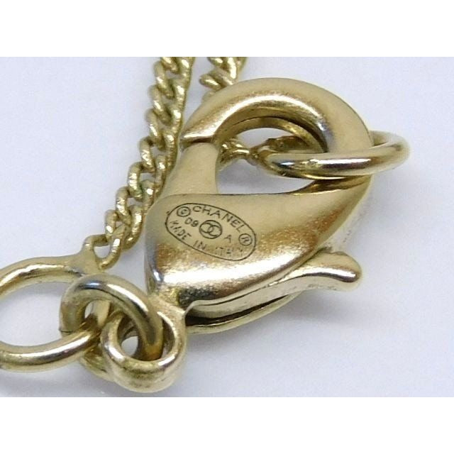 Chanel Necklace CC Logo Camellia Flower Black Gold — view 4