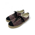 Chanel Sneakers Shoes Fabric Black Red White Coco Mark Espadrilles