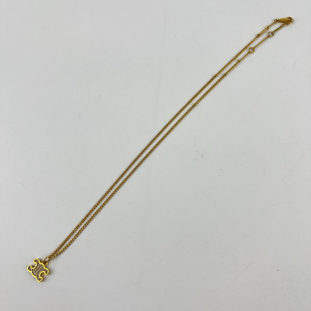 Celine Necklace Gold Triomphe Pattern Vintage — view 2