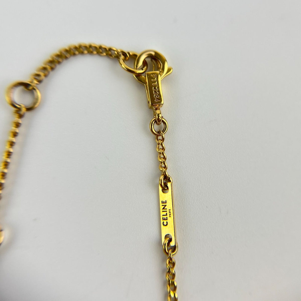 Celine Necklace Gold Triomphe Pattern Vintage — view 6