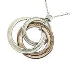 Tiffany & Co Triple Interlocking Silver Blanc Necklace — view 2