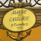 Hermes Scarf Silk Carre 90 Marine ET Cavalerie Sea and Cavalry White — view 6