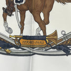 Hermes Scarf Silk Carre 90 Marine ET Cavalerie Sea and Cavalry White — view 7