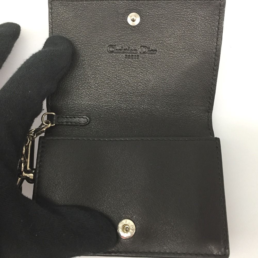 Christian Dior Enamel Cannage Card Case Black — view 4