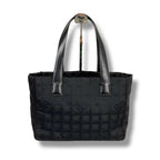 Chanel New Travel Line Mini Tote Bag Black Nylon Jacquard Shoulder — view 3