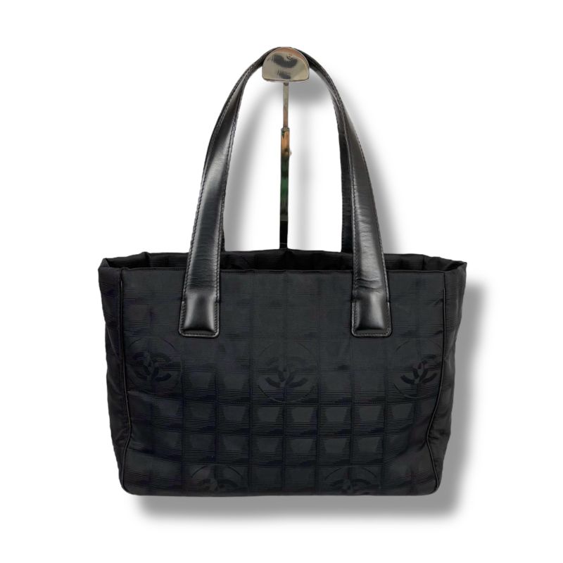 Chanel New Travel Line Mini Tote Bag Black Nylon Jacquard Shoulder — view 3