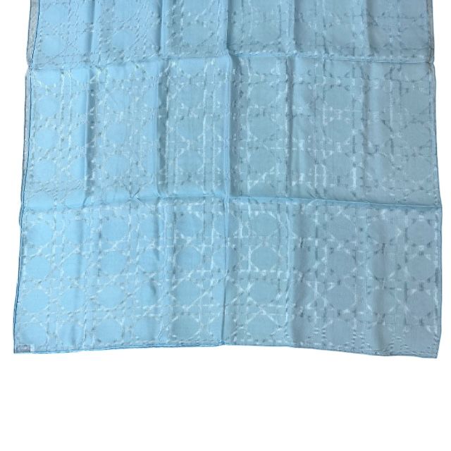 Christian Dior I631 Cannage Jacquard Stole Silk Large Light Blue Shawl — view 5