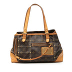 Louis Vuitton Monogram Rivet Shoulder Bag Brown Leather