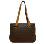 Celine Vintage Macadam Blason Logo Pattern Leather Tote Brown — view 3
