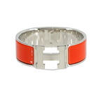 Hermes Clic Clac Bangle Orange Silver Bracelet