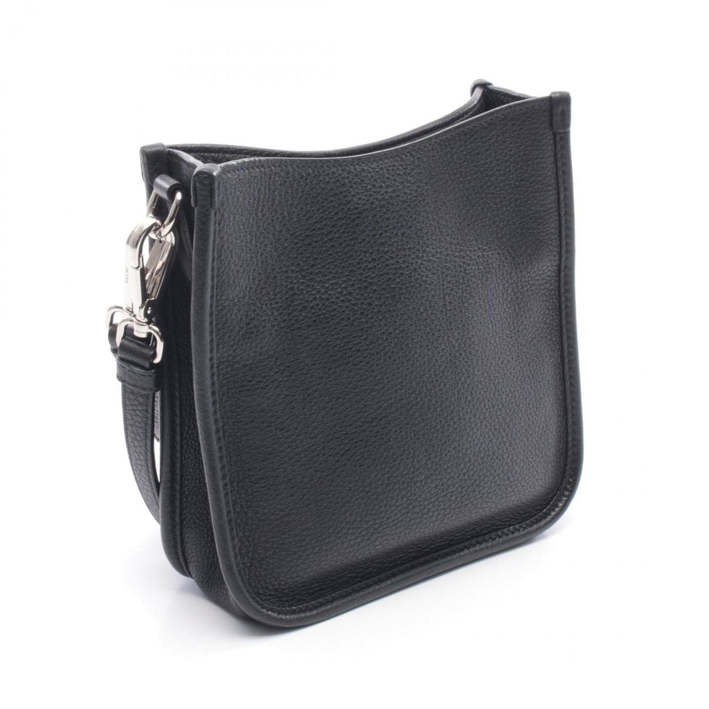 Prada Shoulder Bag Vitello Daino Soft Black Leather Canvas — view 2