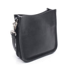 Prada Shoulder Bag Vitello Daino Soft Black Leather Canvas — view 2