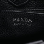 Prada Shoulder Bag Vitello Daino Soft Black Leather Canvas — view 4