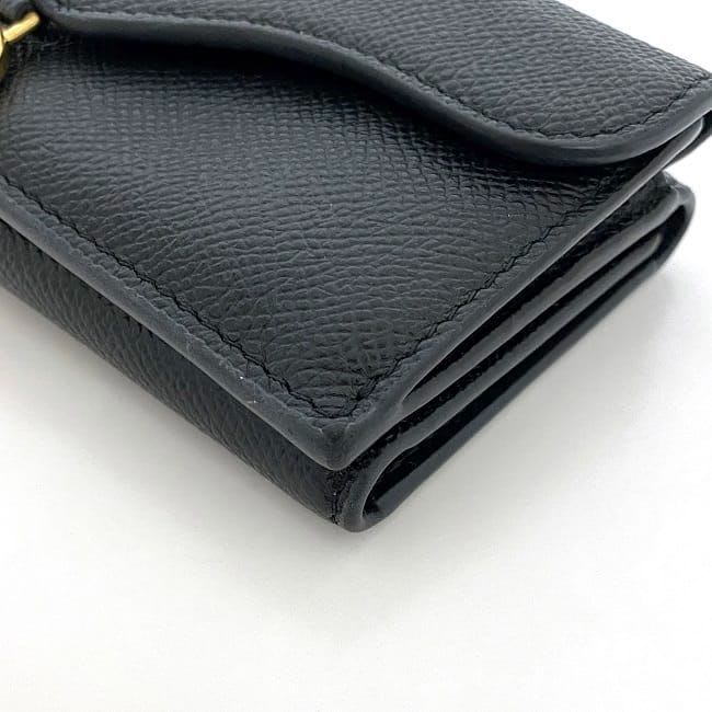 Christian Dior Trifold Wallet Black Saddle — view 4