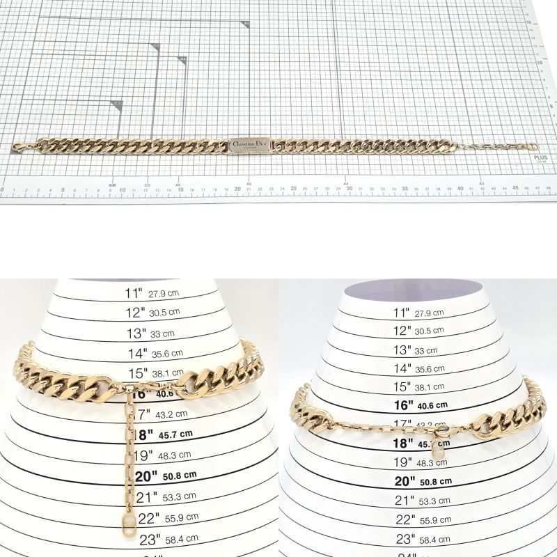 Christian Dior Couture Plate Choker Necklace 48 cm Long Light — view 8