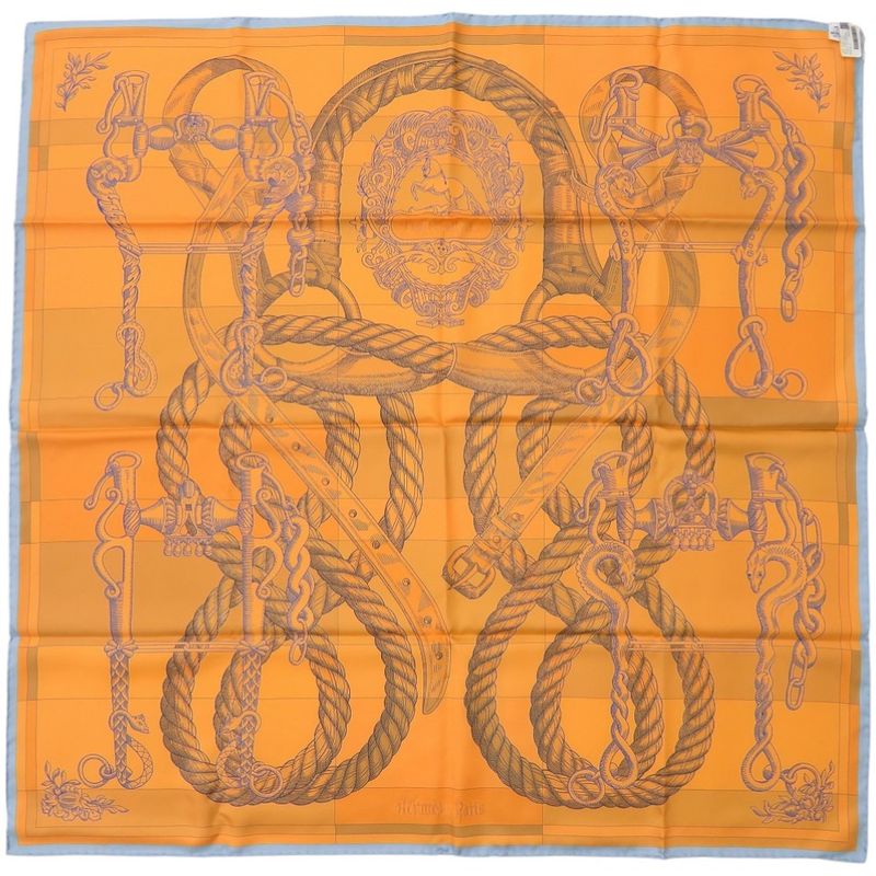 Hermes Carre 90 Double Face Della Cavalleria Silk Multicolor Scarf 0993 — view 3