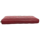 Chanel Wallet Quilted Caviar Leather Red Silver — view 2