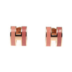 Hermes Earrings Pop Ash Cabas Le Pair Beauty Pink Rosegold Hardware — view 2