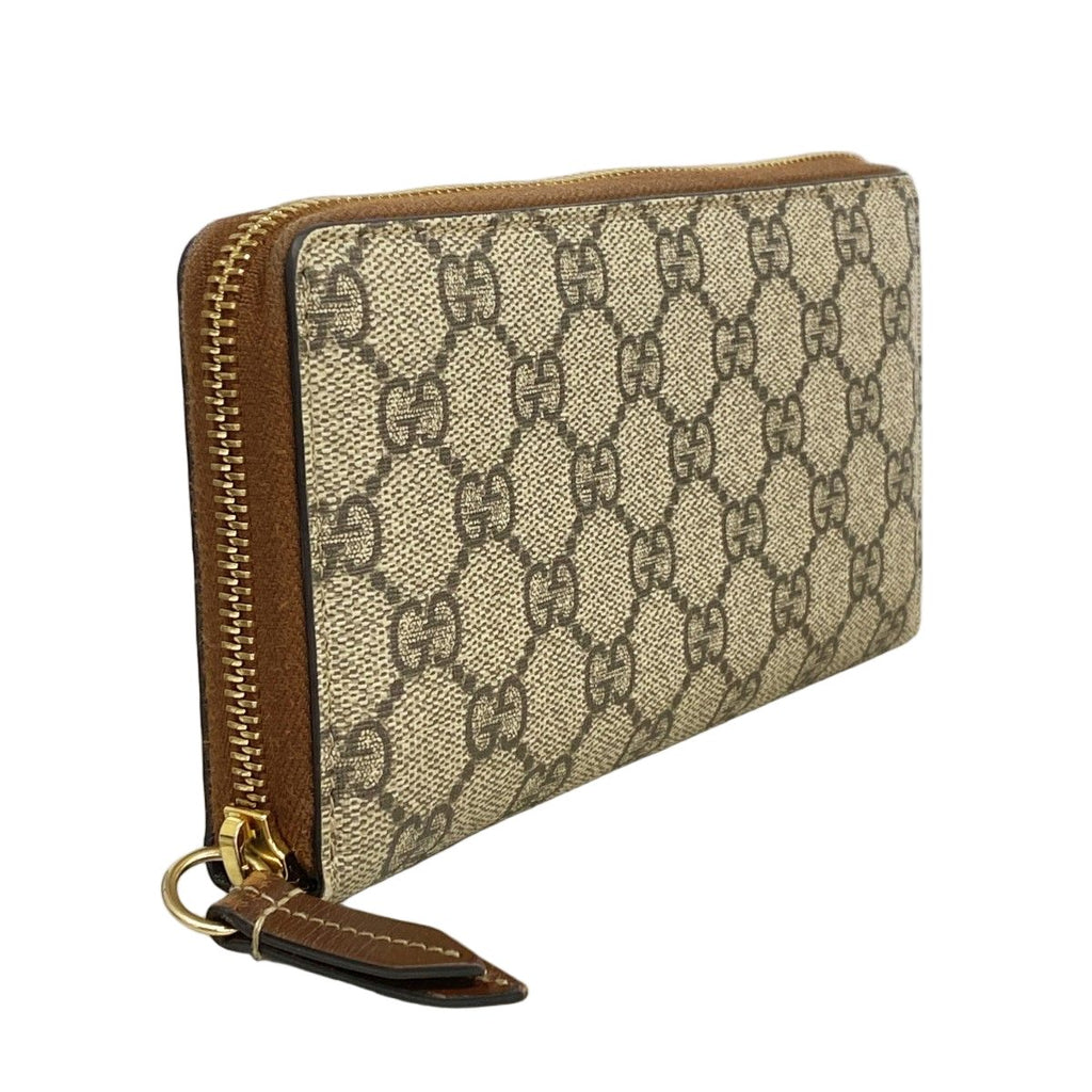 Gucci Wallet GG Supreme Brown Gold — view 2