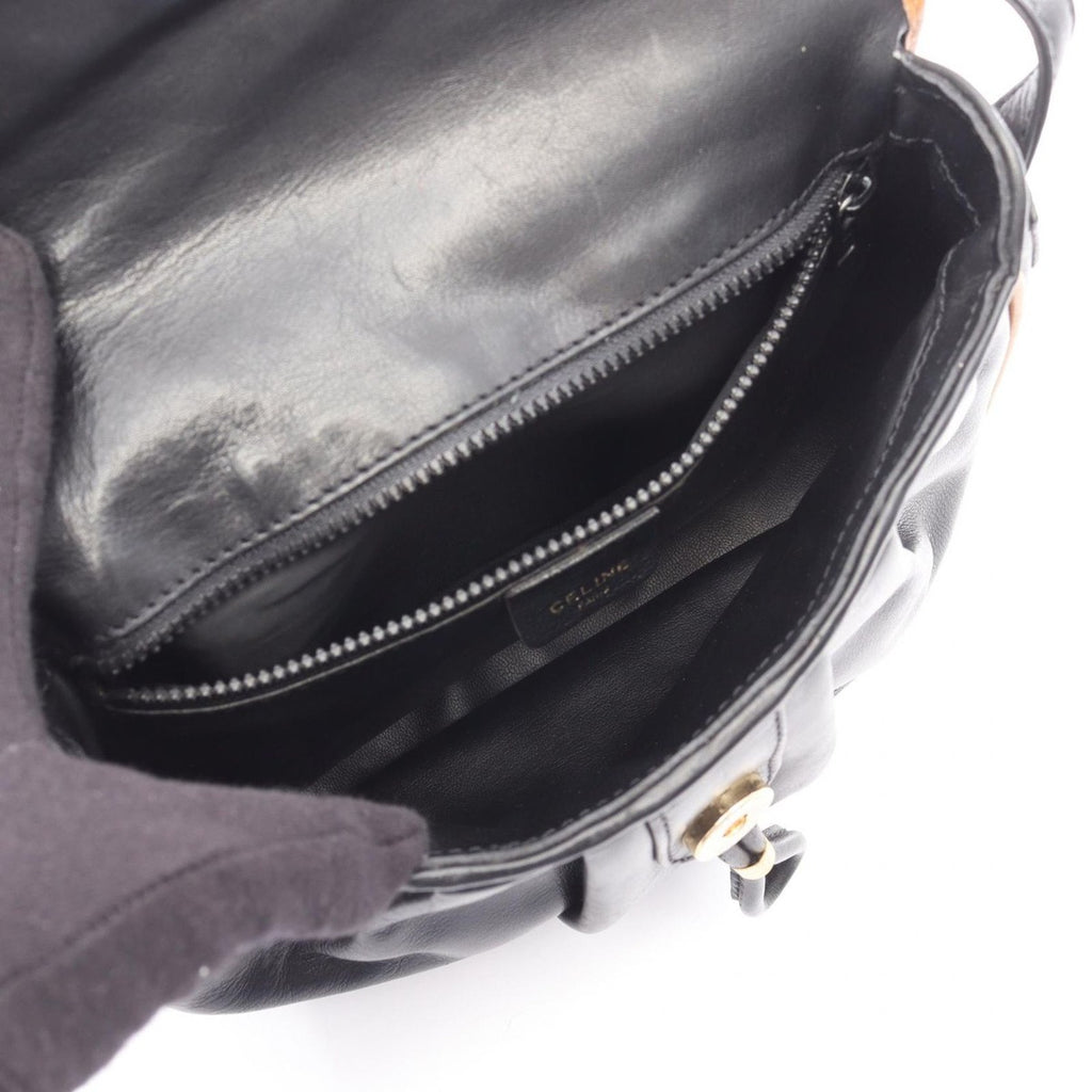 Celine Shoulder Bag Black Leather Macadam B — view 3