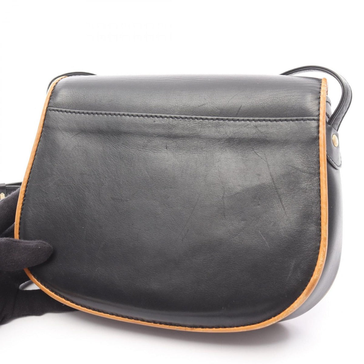 Celine Shoulder Bag Black Leather Macadam B — view 6