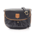 Celine Shoulder Bag Black Leather Macadam B