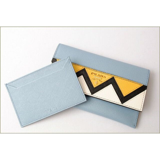Prada Card Case Fold Wallet 1 Mc004 Saffiano Greche Shape Pressed Leather — view 3