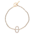 Hermes Chene Dancre Contour 18K Pink Gold Diamond Bracelet Lg