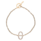 Hermes Chene Dancre Contour 18K Pink Gold Diamond Bracelet Lg — view 2