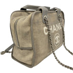 Chanel Handbag Deauville Canvas Gray Silver 2-Way — view 2