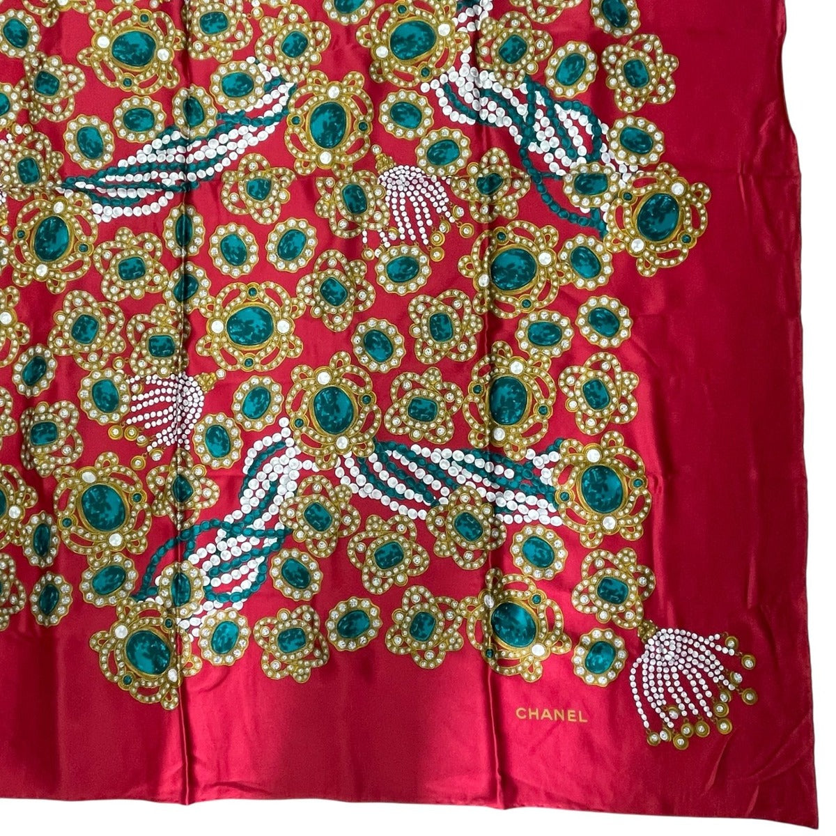 Chanel Scarf Silk Extra Large 130 Pattern Red — view 5